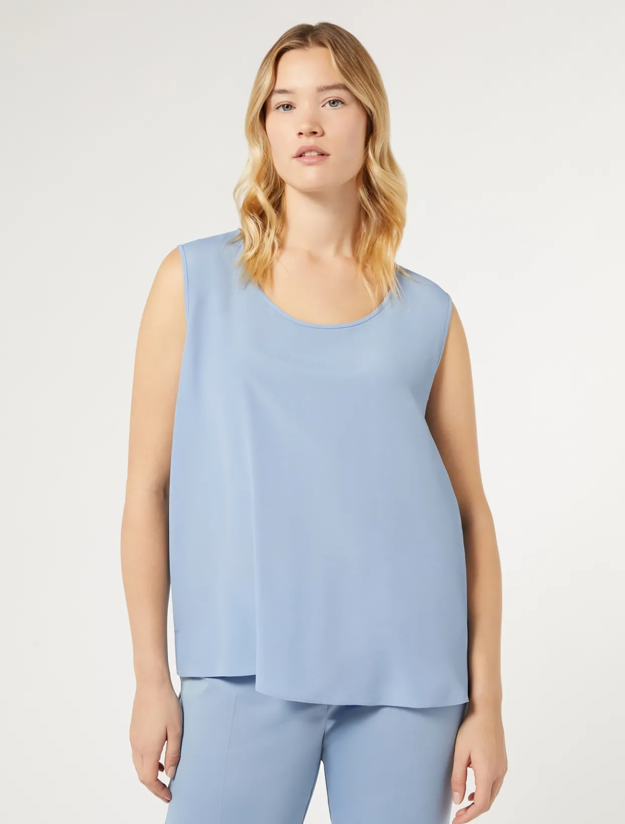 Blouses | Blouses & Shirts | Marina Rinaldi Acetate and silk top LIGHTBLUE