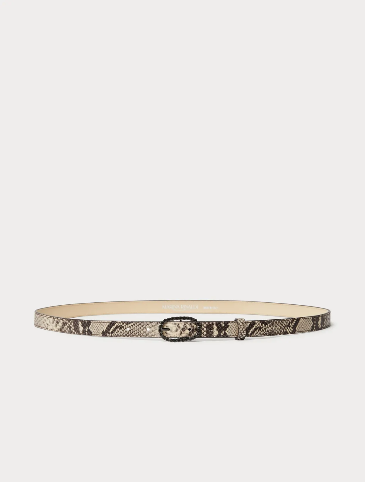 Accessories | Accessories | Marina Rinaldi Animal-print leather belt STONE