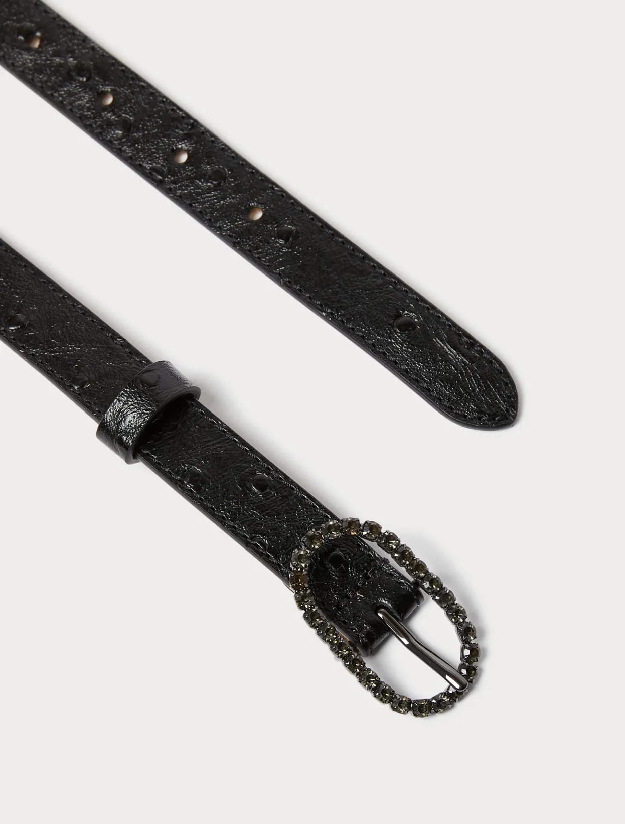 Accessories | Accessories | Marina Rinaldi Animal-print leather belt BLACK