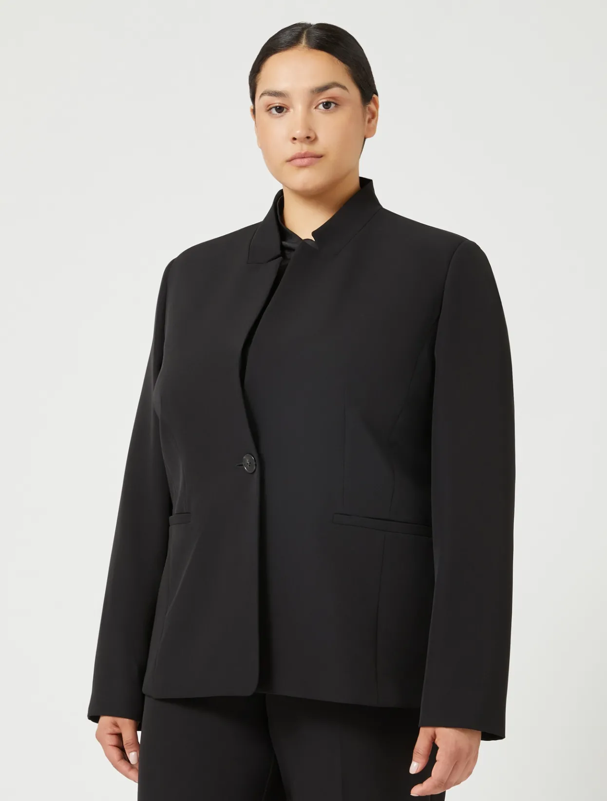 Jacket & Blazers | Jacket & Blazers | Marina Rinaldi Blazer in technical fabric BLACK