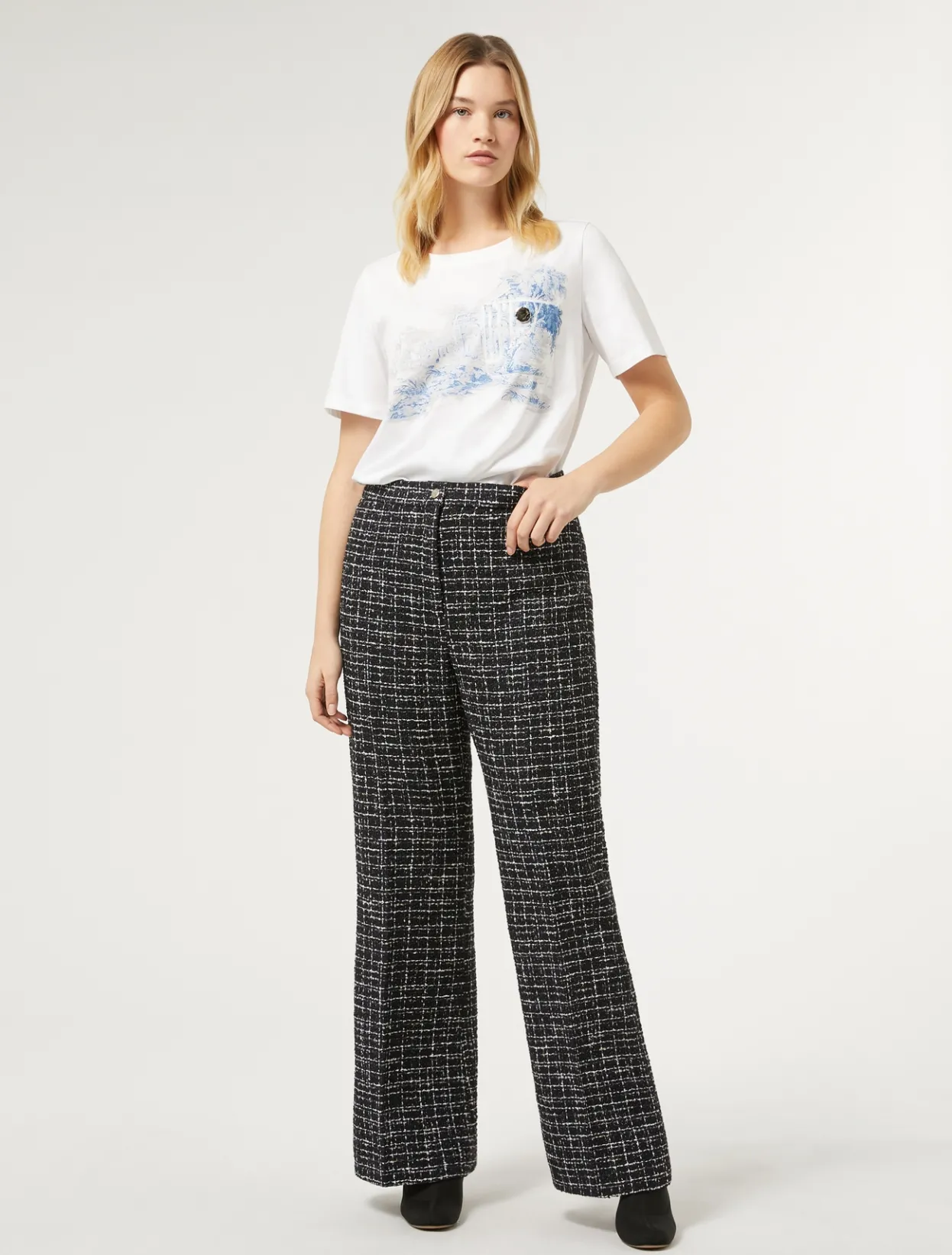 Trousers & Jeans | Trousers & Jeans | Marina Rinaldi Bouclé-effect trousers MIDNIGHTBLUE