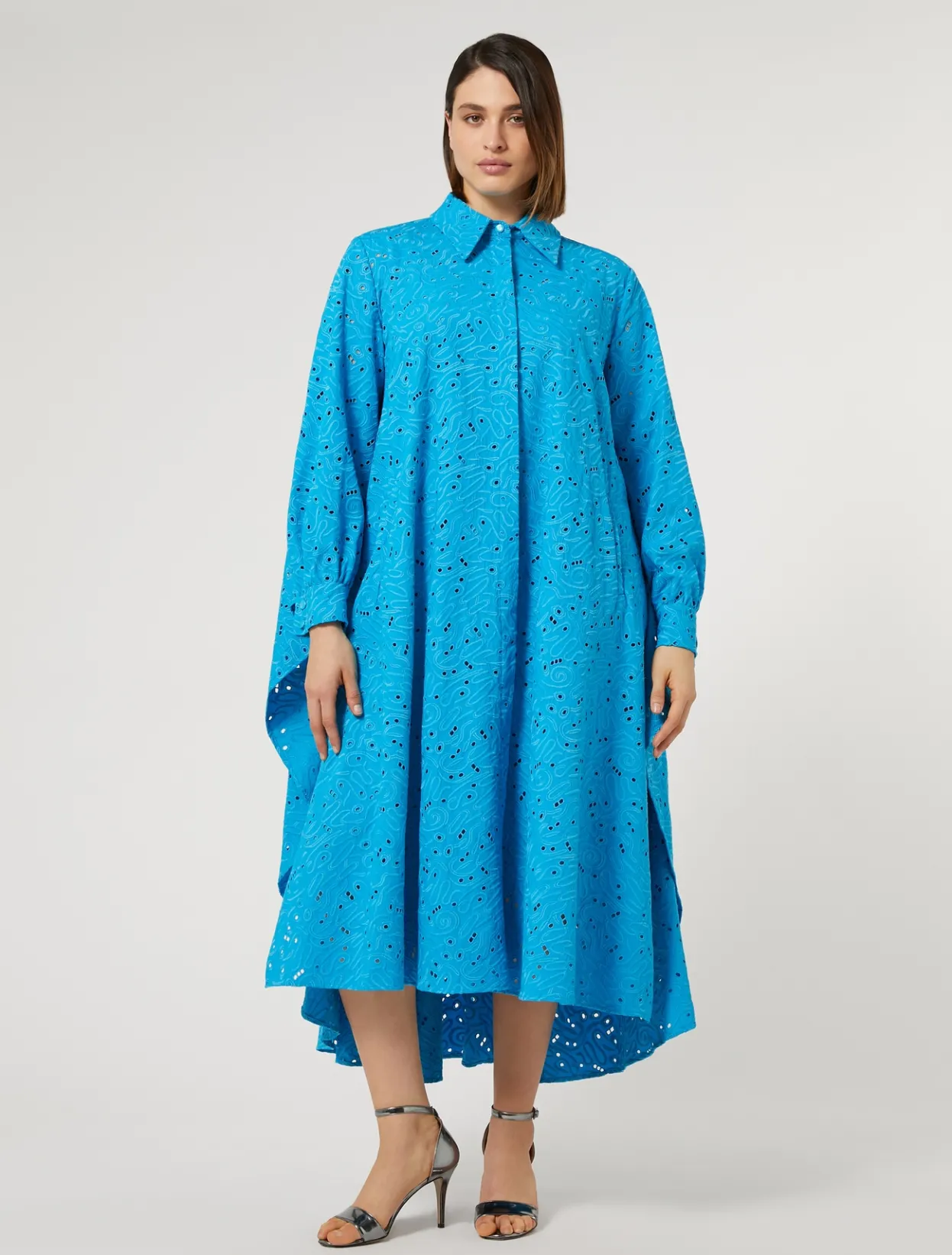 Dresses | Dresses | Marina Rinaldi Broderie anglaise poplin dress TURQUOISE