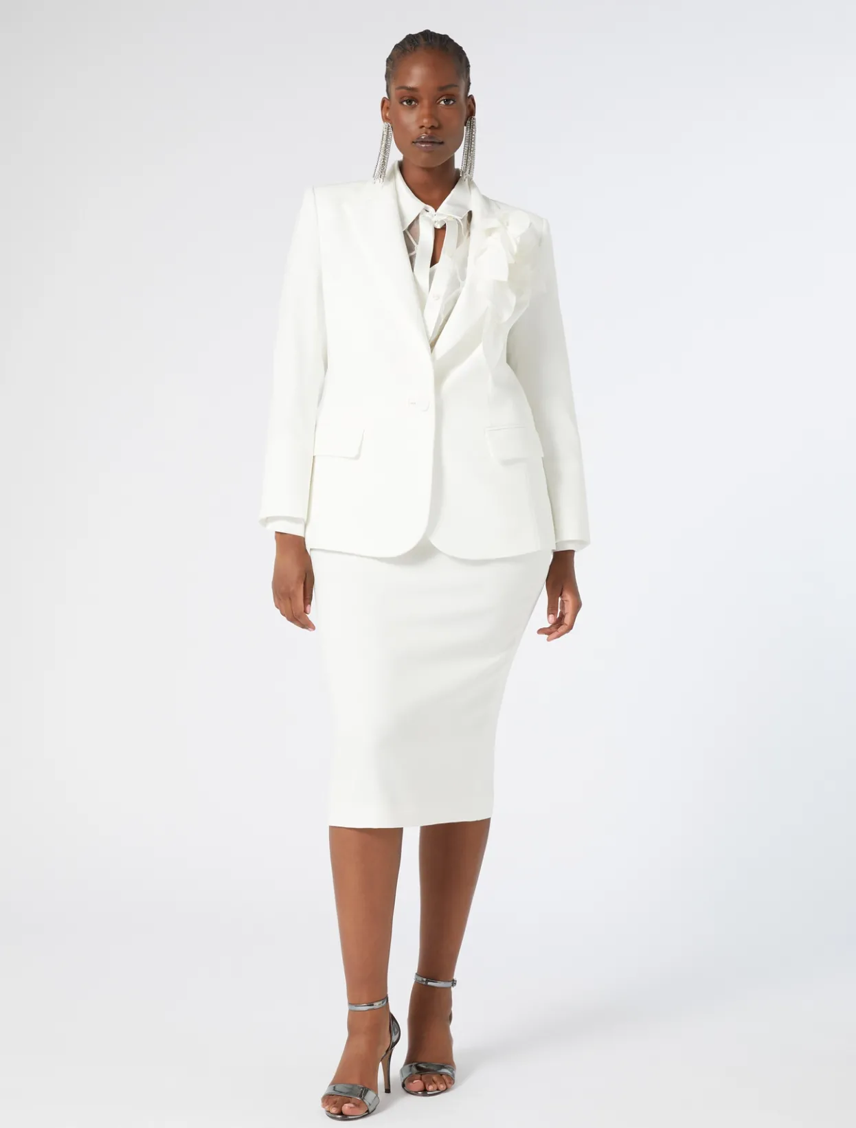 Trousers And Skirts | Skirts | Marina Rinaldi Cady pencil skirt WHITE