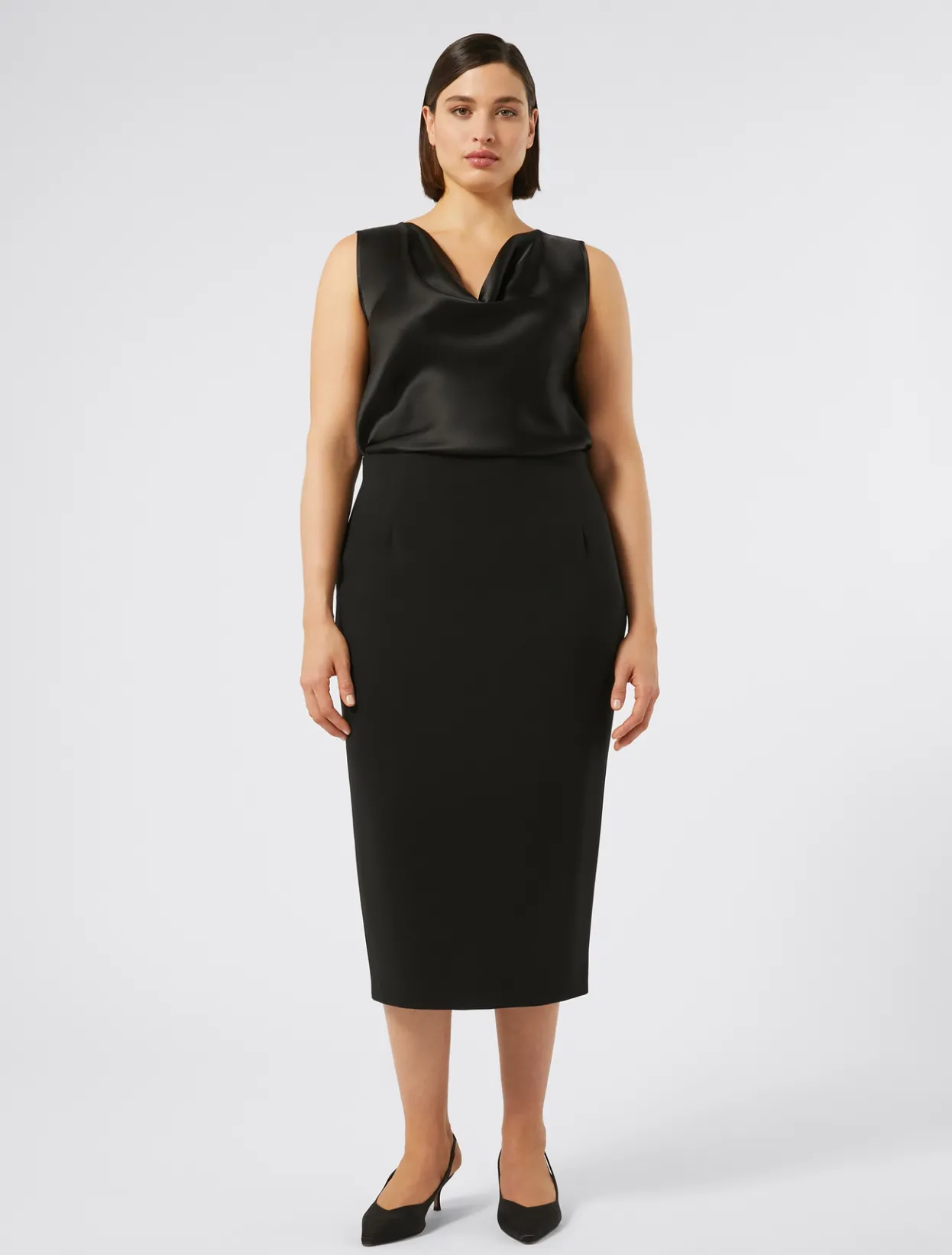 Trousers And Skirts | Skirts | Marina Rinaldi Cady pencil skirt BLACK