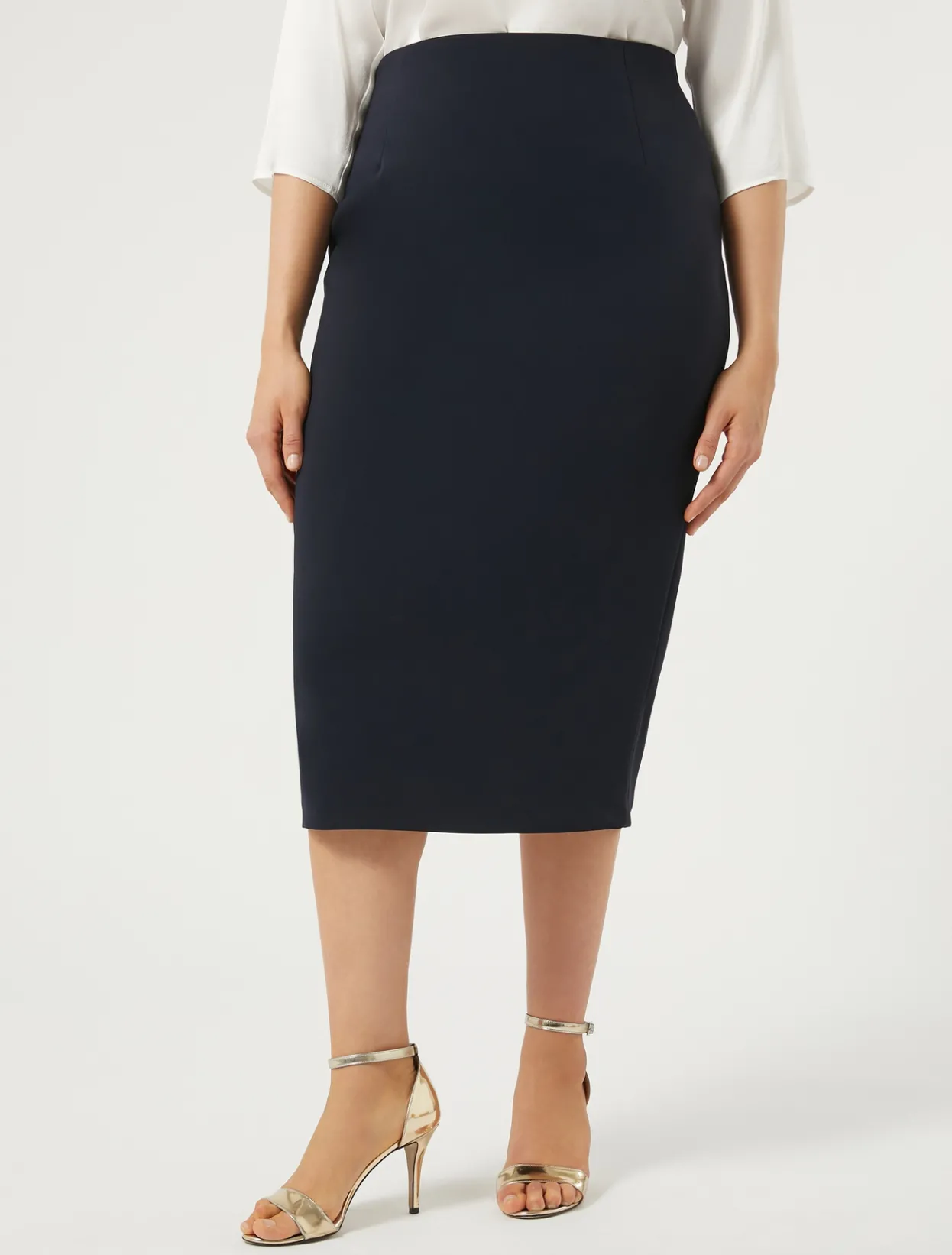 Trousers And Skirts | Skirts | Marina Rinaldi Cady pencil skirt MIDNIGHTBLUE