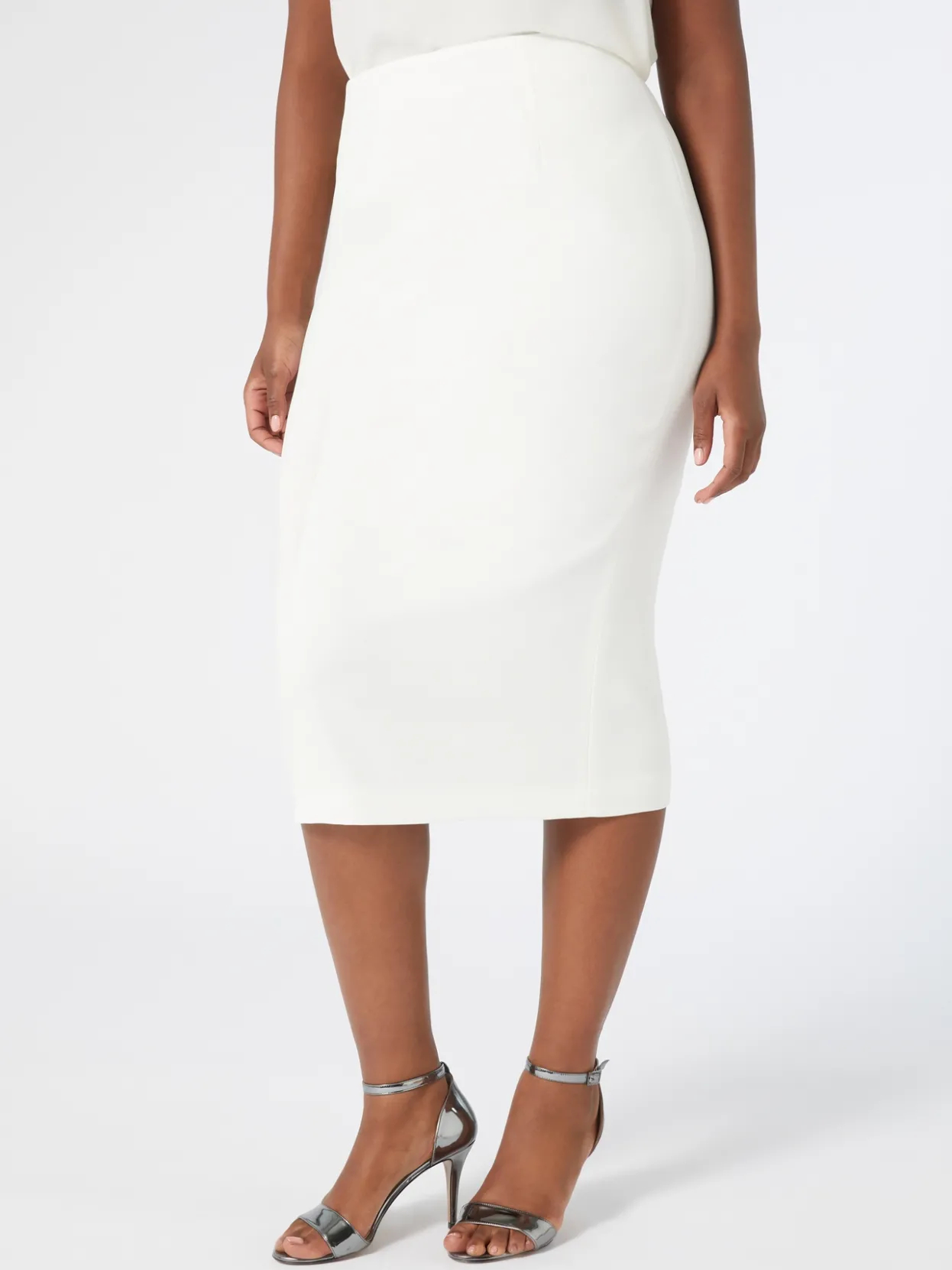 Trousers And Skirts | Skirts | Marina Rinaldi Cady pencil skirt WHITE