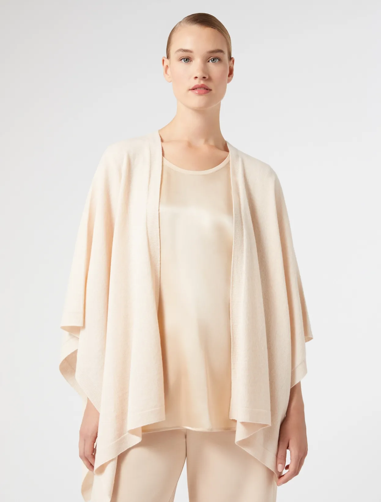 Accessories | Accessories | Marina Rinaldi Carded wool cape POWDER