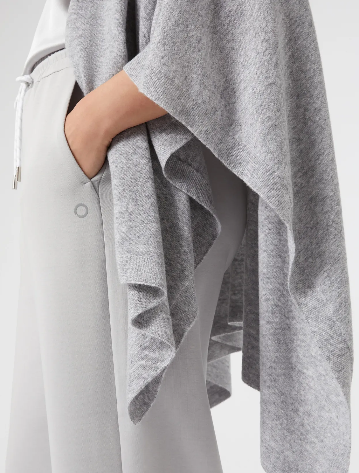 Accessories | Accessories | Marina Rinaldi Carded wool cape LIGHTGREY