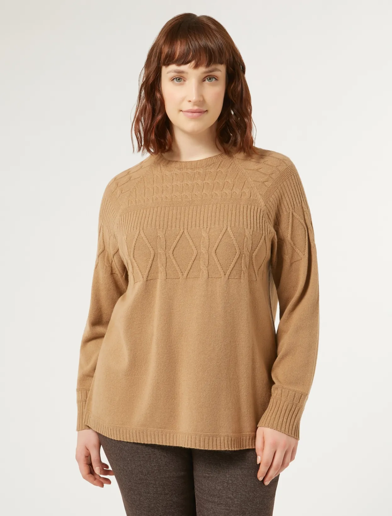 Knitwear | Knitwear | Marina Rinaldi Cashmere blend jumper CAMEL