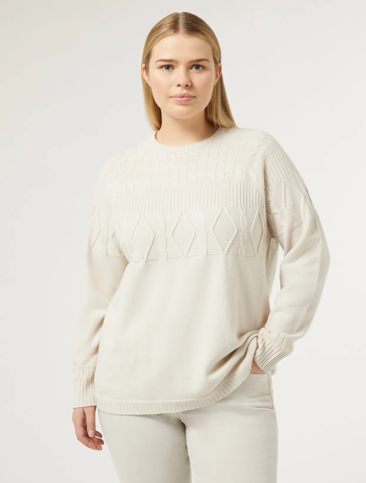 Knitwear | Knitwear | Marina Rinaldi Cashmere blend jumper BEIGE