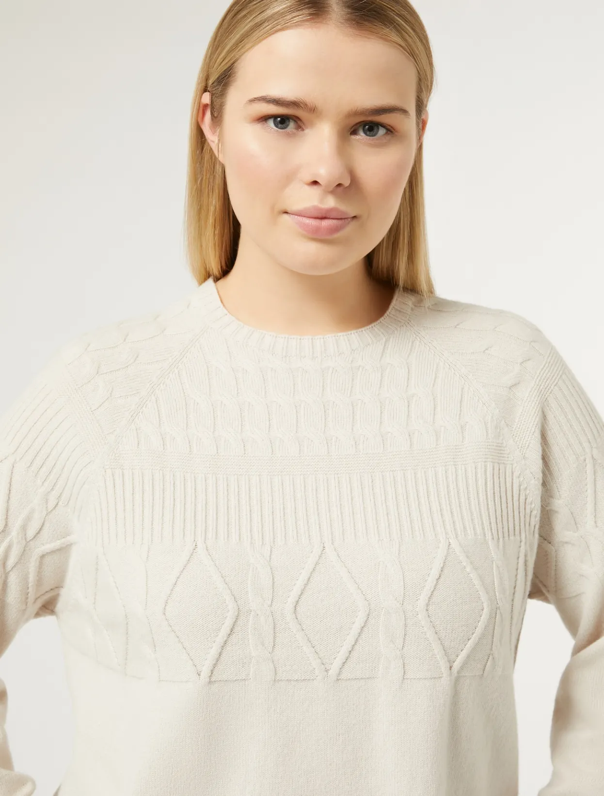 Knitwear | Knitwear | Marina Rinaldi Cashmere blend jumper BEIGE