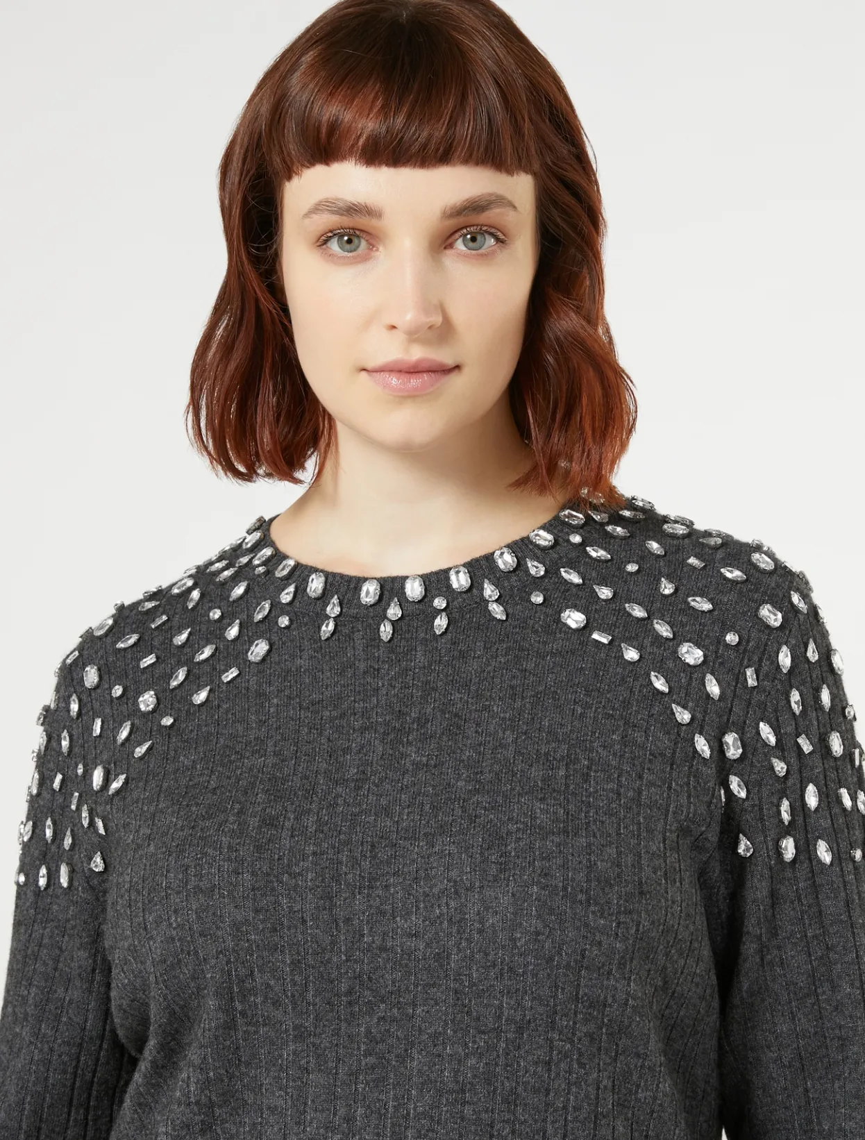 Knitwear | Knitwear | Marina Rinaldi Cashmere blend sweater DARKGREY