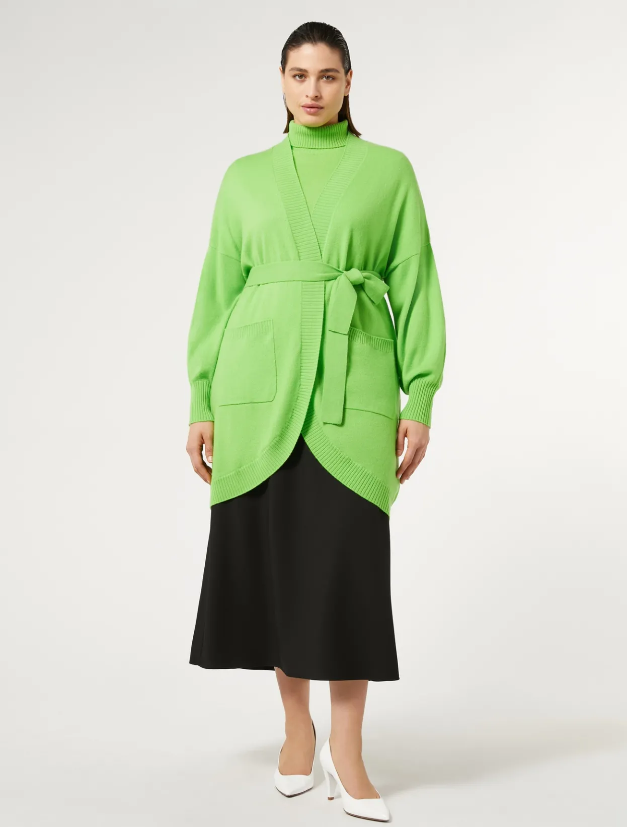 Knitwear | Knitwear | Marina Rinaldi Cashmere cardigan LIME