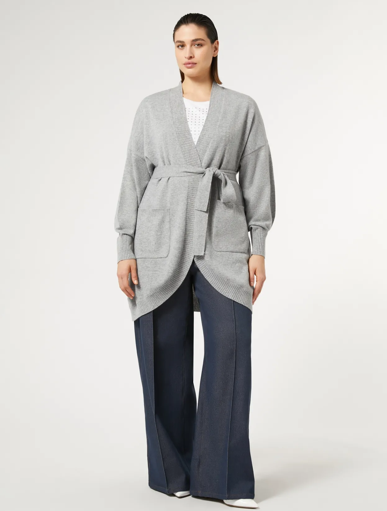 Knitwear | Knitwear | Marina Rinaldi Cashmere cardigan MEDIUMGREY