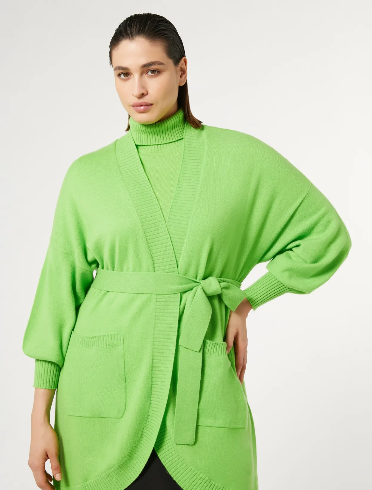 Knitwear | Knitwear | Marina Rinaldi Cashmere cardigan LIME