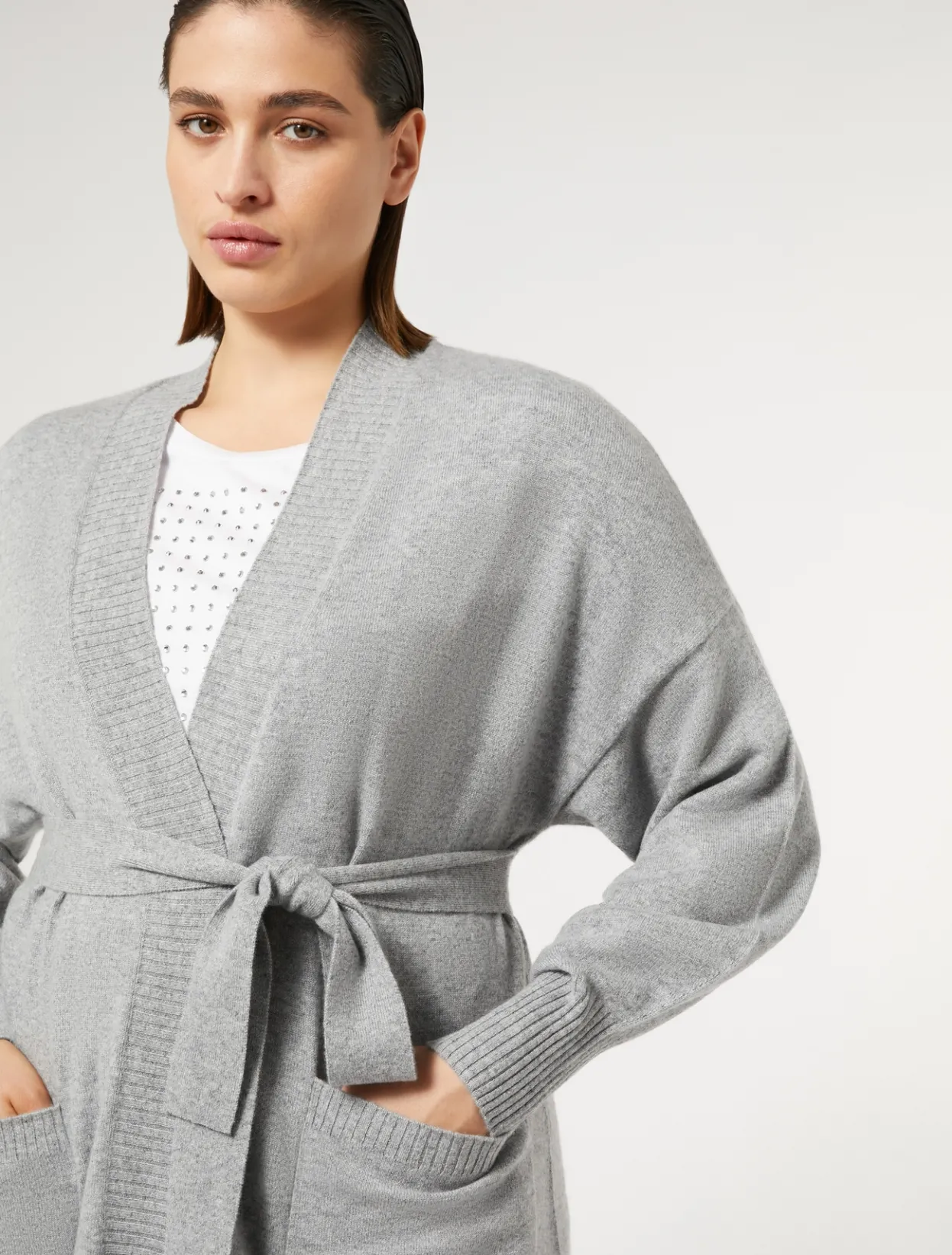 Knitwear | Knitwear | Marina Rinaldi Cashmere cardigan MEDIUMGREY