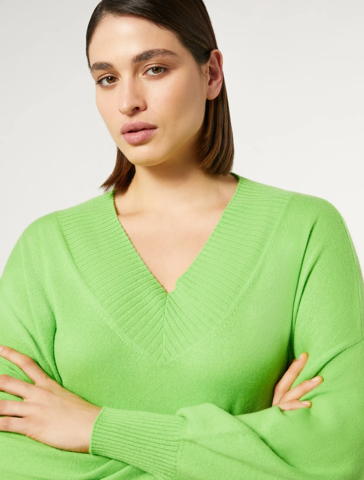 Knitwear | Knitwear | Marina Rinaldi Cashmere sweater LIME