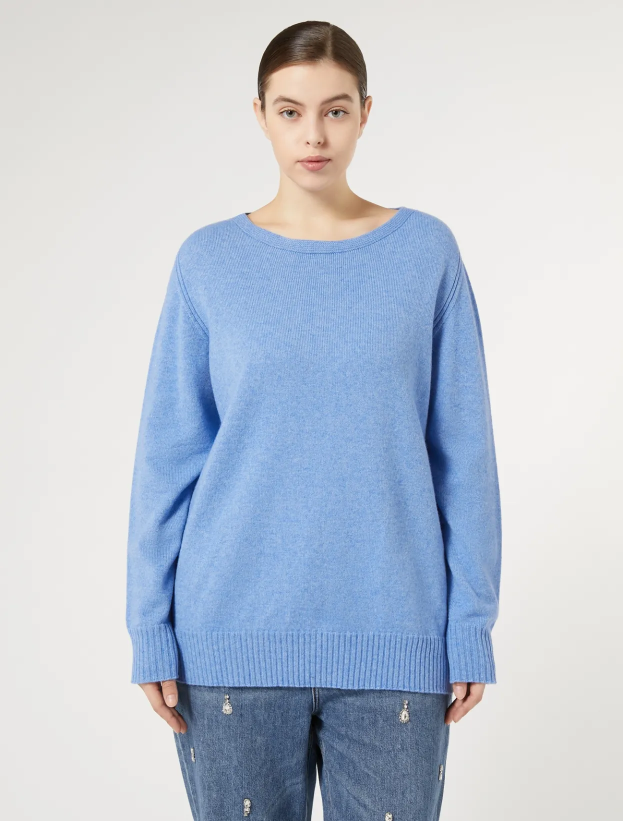 Knitwear | Knitwear | Marina Rinaldi Cashmere-blend sweater NAVY