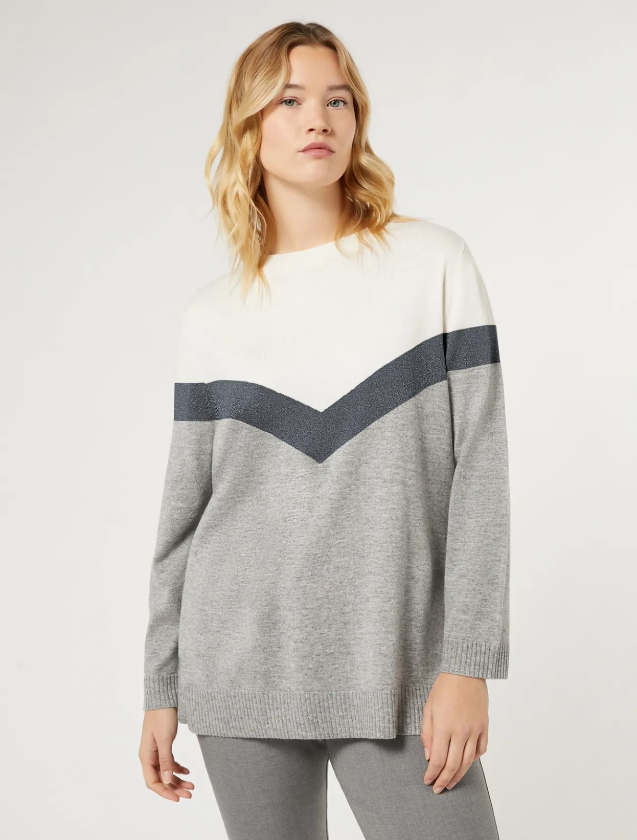 Knitwear | Knitwear | Marina Rinaldi Cashmere-blend sweater MEDIUMGREY