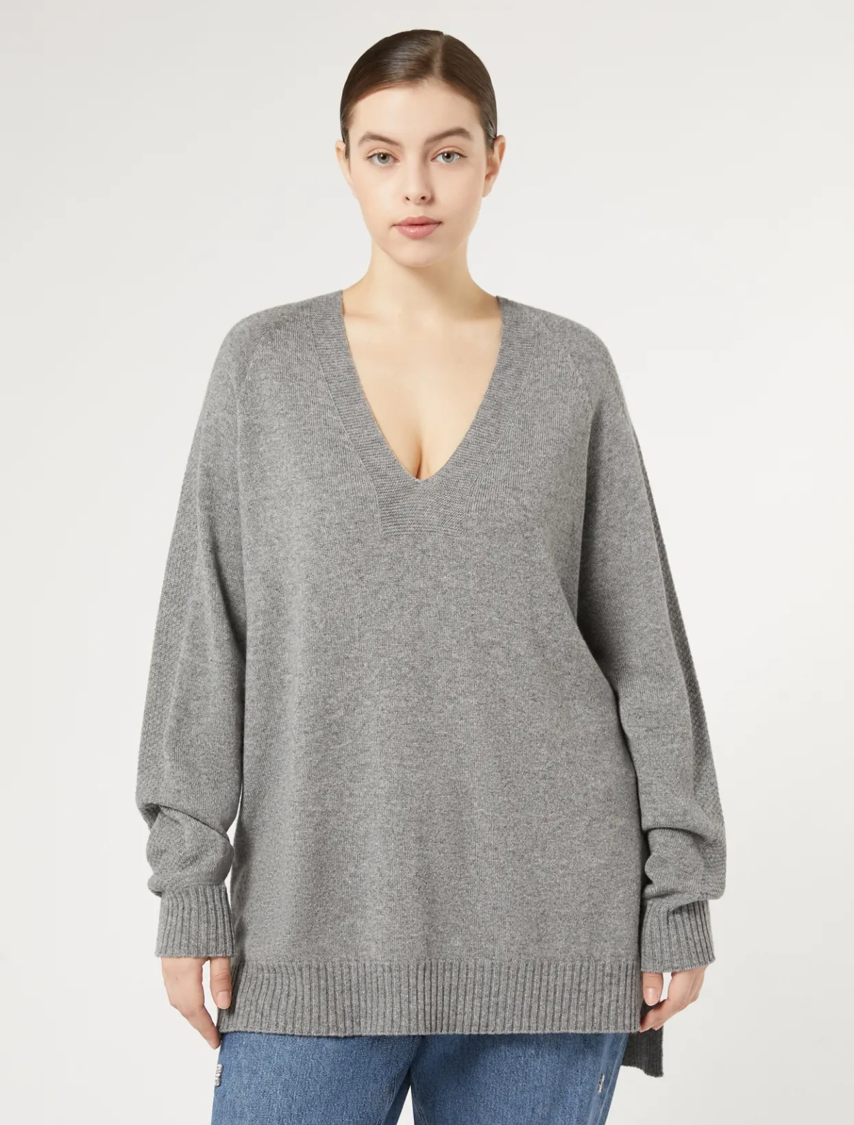 Knitwear | Knitwear | Marina Rinaldi Cashmere-blend sweater MEDIUMGREY