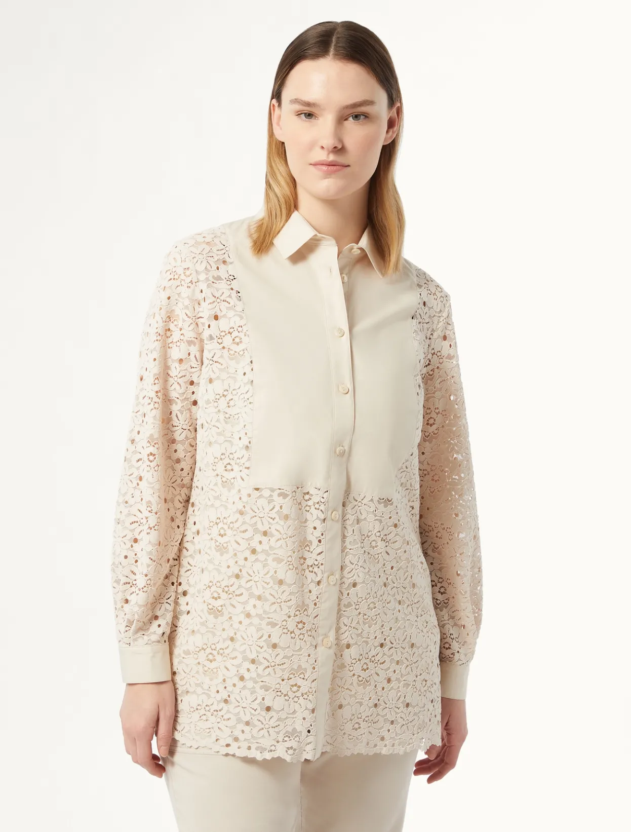 Blouses & Shirts | Blouses & Shirts | Marina Rinaldi Chenille lace shirt NATURAL