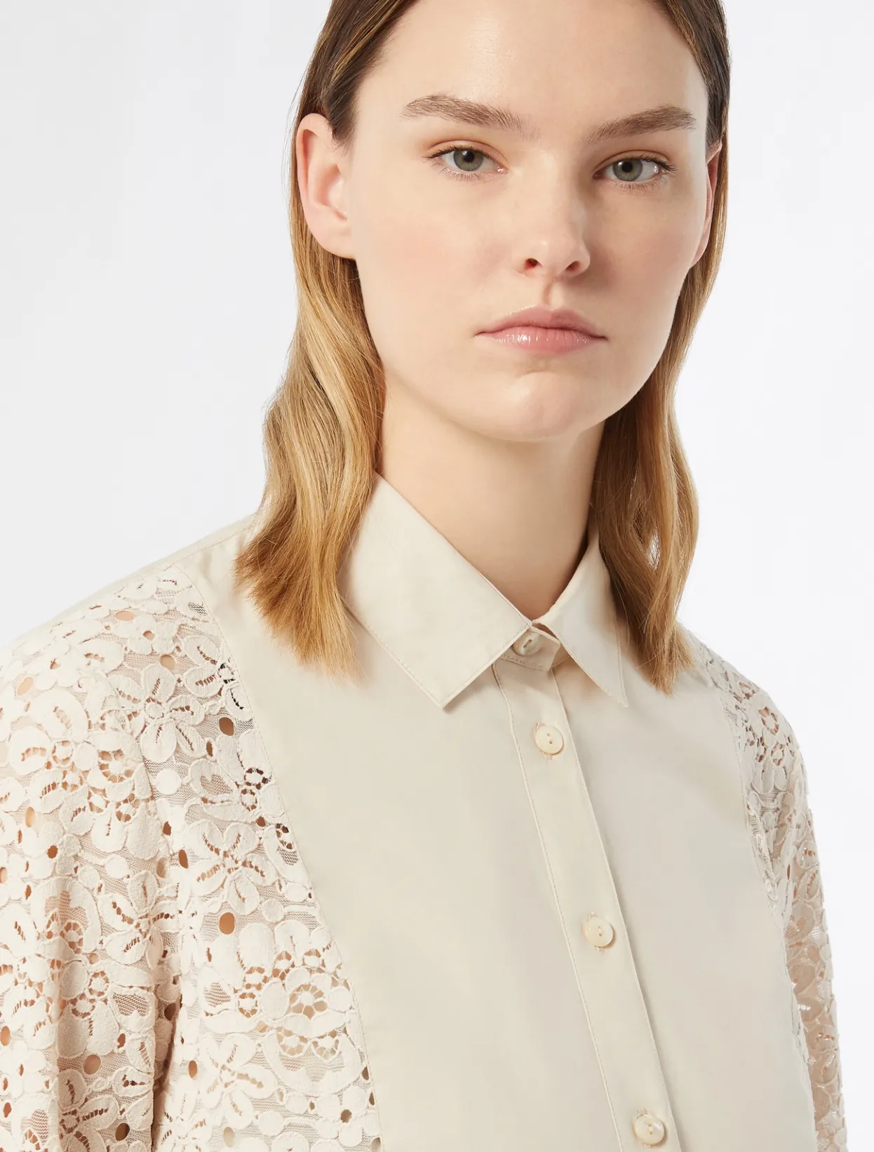 Blouses & Shirts | Blouses & Shirts | Marina Rinaldi Chenille lace shirt NATURAL