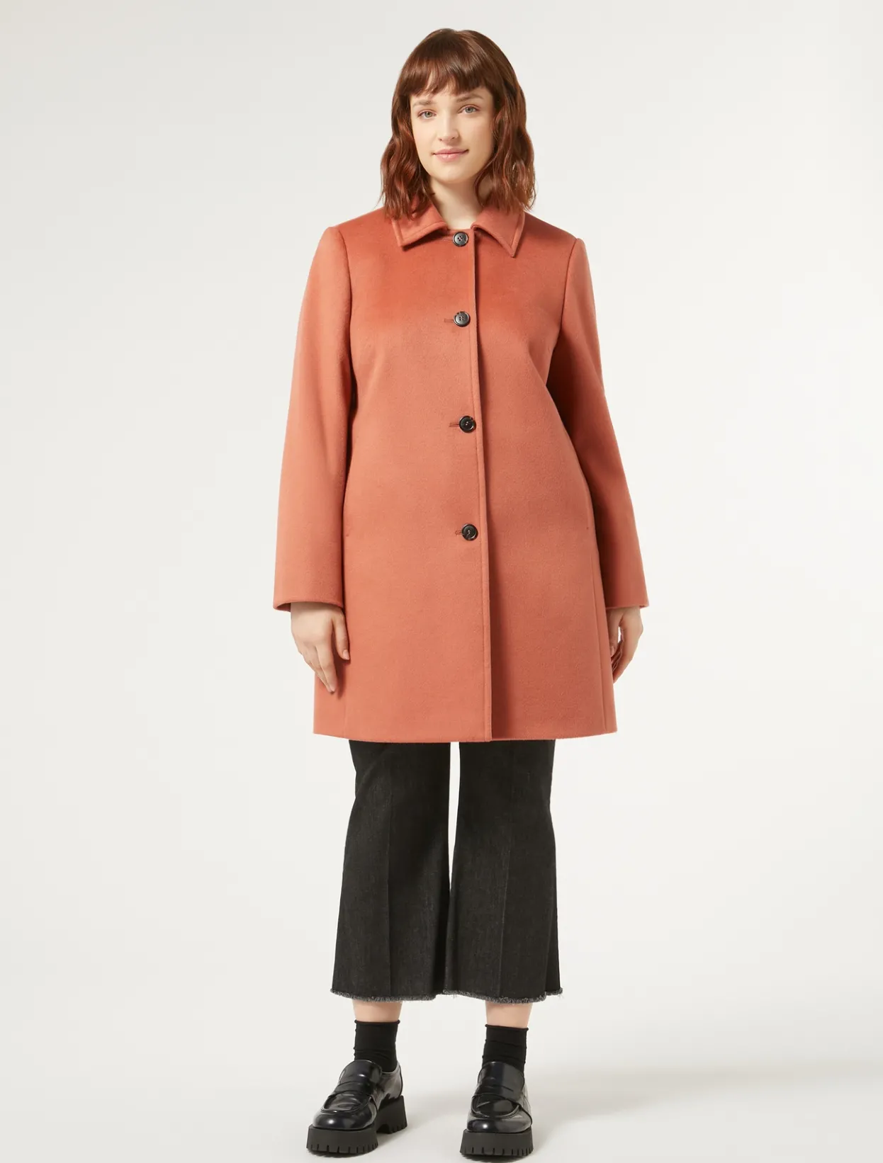 Coats | Coats | Marina Rinaldi Coat in wool drap TERRACOTTA