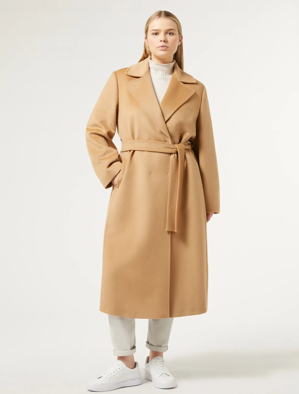 Coats | Coats | Marina Rinaldi Coat in wool drap CAMEL