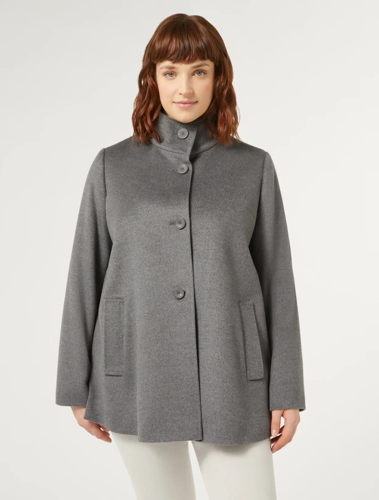 Coats | Coats | Marina Rinaldi Coat in wool drap MEDIUMGREY