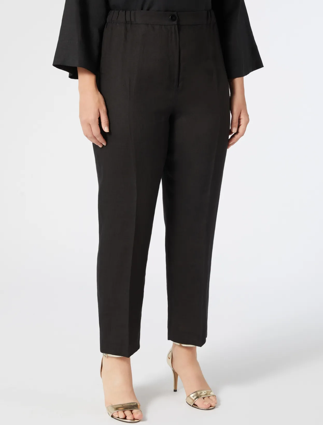 Trousers & Jeans | Trousers & Jeans | Marina Rinaldi Coated fabric trousers BLACK