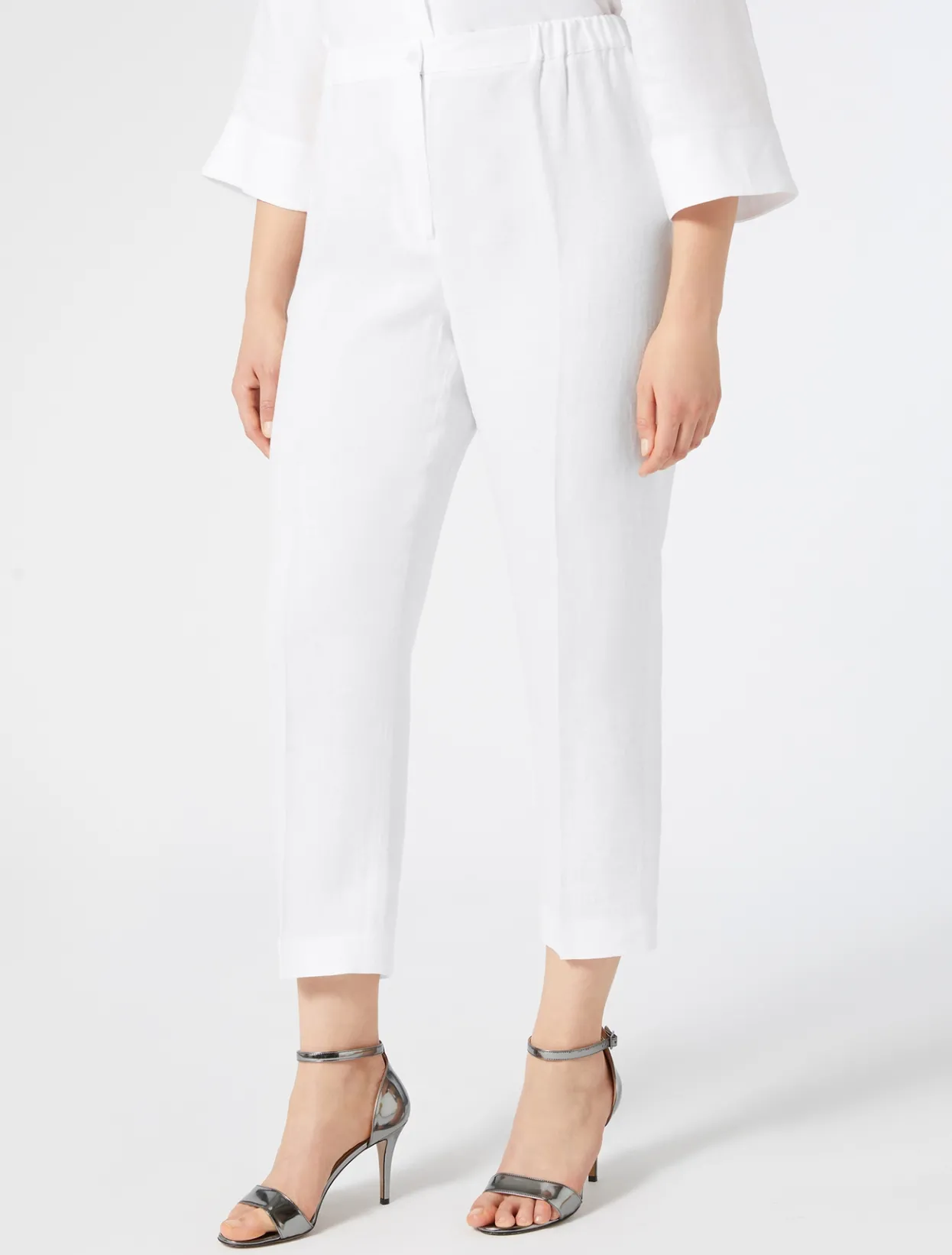 Trousers & Jeans | Trousers & Jeans | Marina Rinaldi Coated fabric trousers WHITE