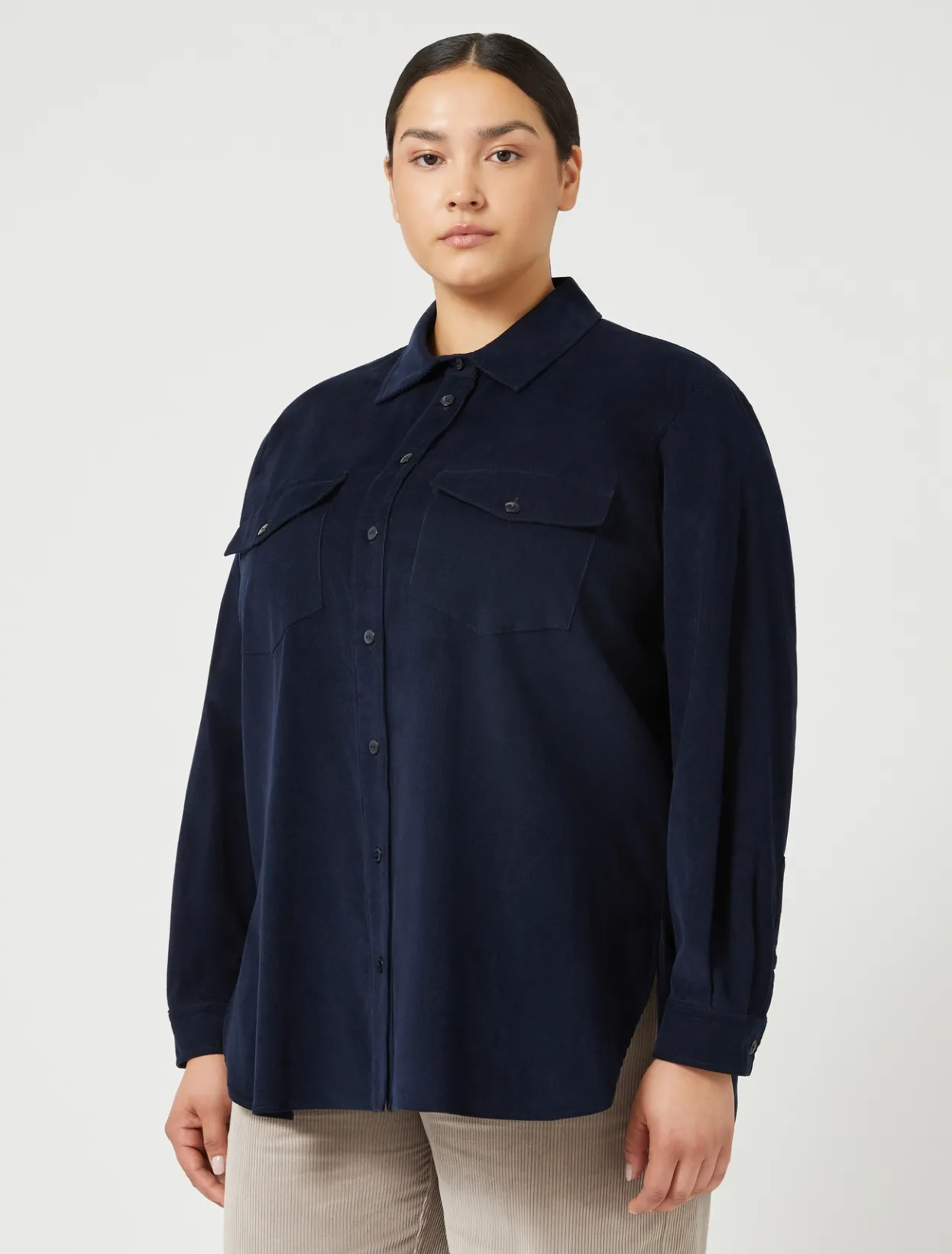 Blouses & Shirts | Blouses & Shirts | Marina Rinaldi Corduroy shirt NAVY