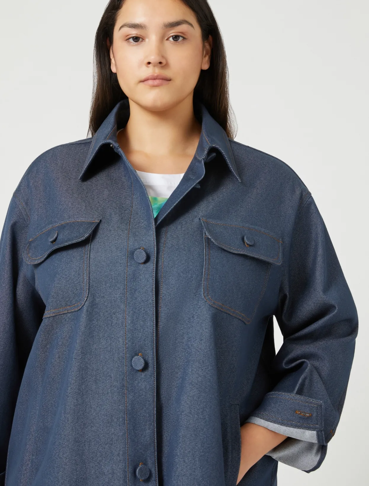 Blouses & Shirts | Blouses & Shirts | Marina Rinaldi Cotton blend bull jacket BLUEJEANS