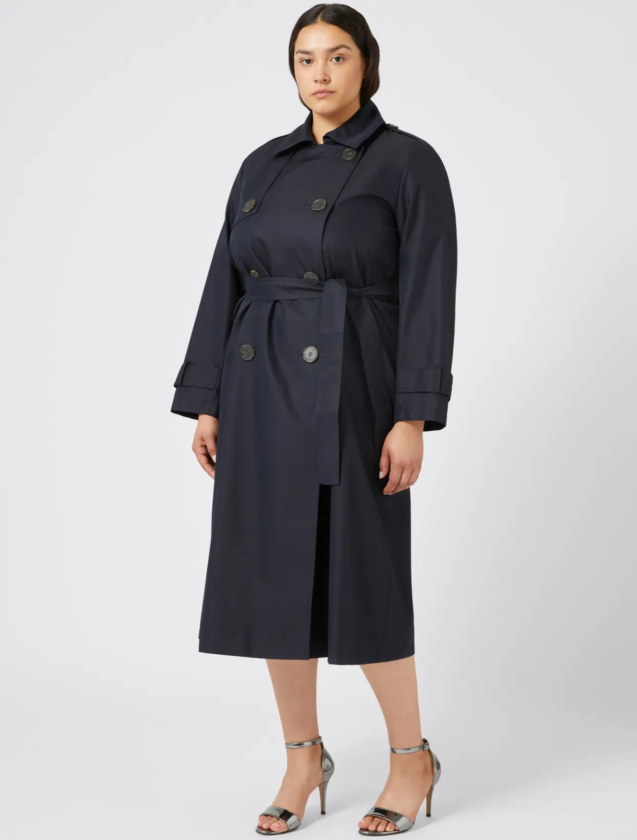 Coats | Coats | Marina Rinaldi Cotton blend water-resistant trench coat MIDNIGHTBLUE