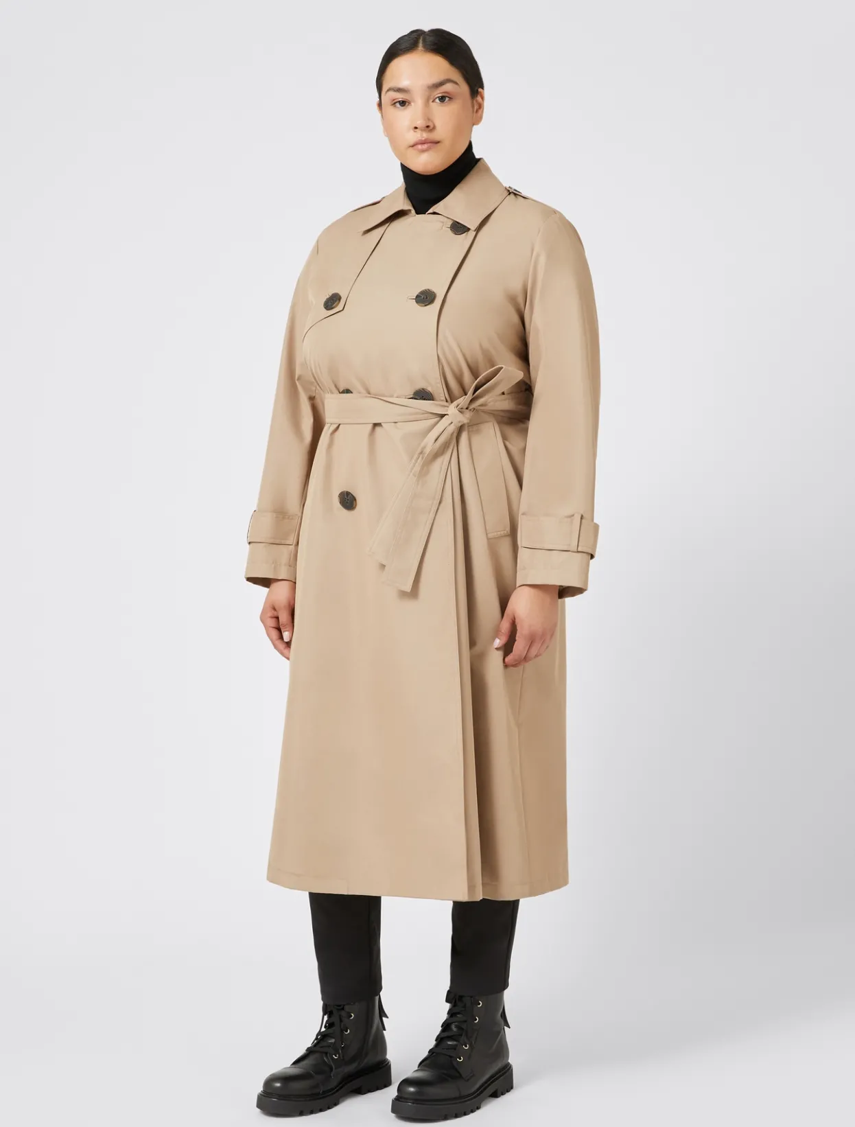 Coats | Coats | Marina Rinaldi Cotton blend water-resistant trench coat KAKI