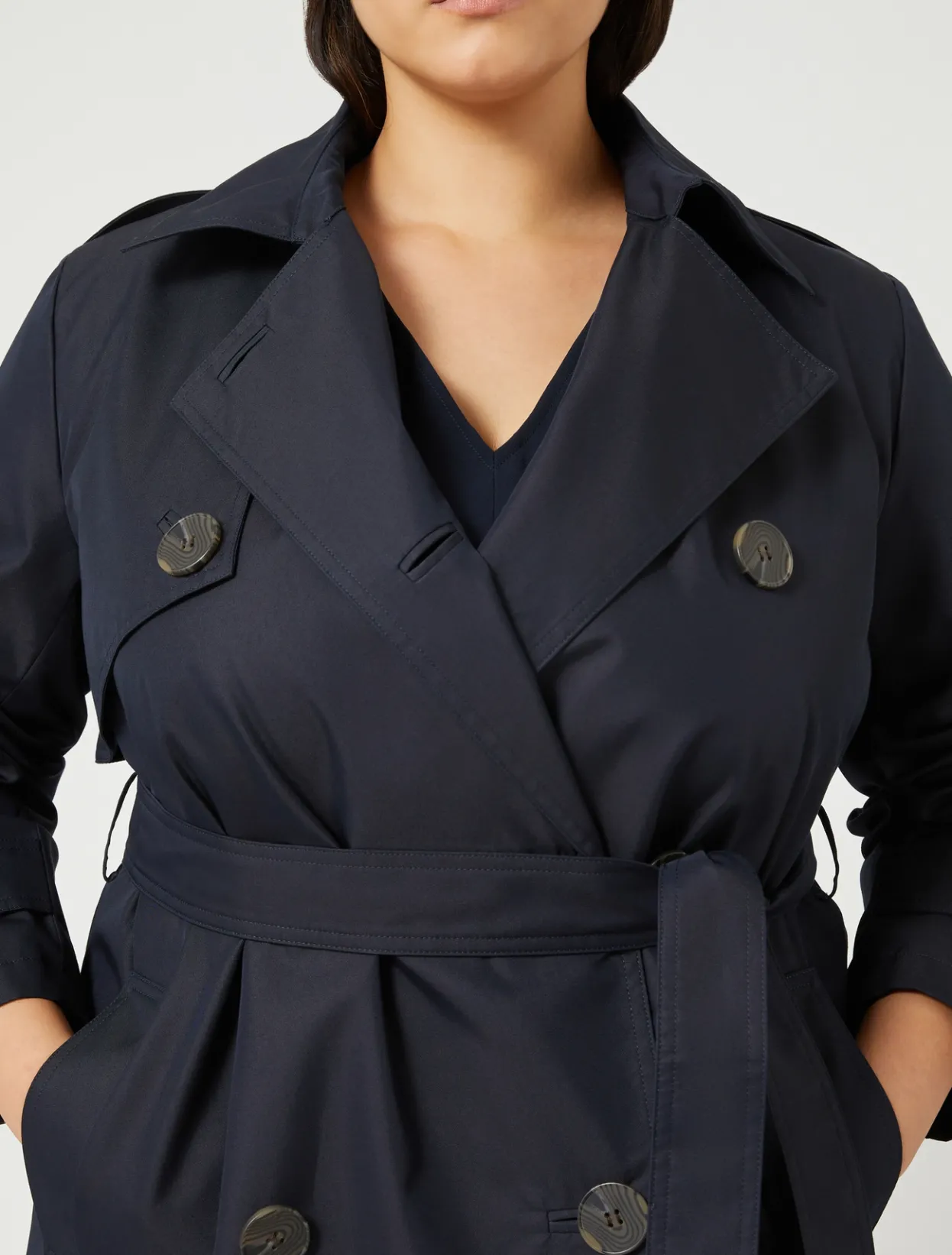 Coats | Coats | Marina Rinaldi Cotton blend water-resistant trench coat MIDNIGHTBLUE