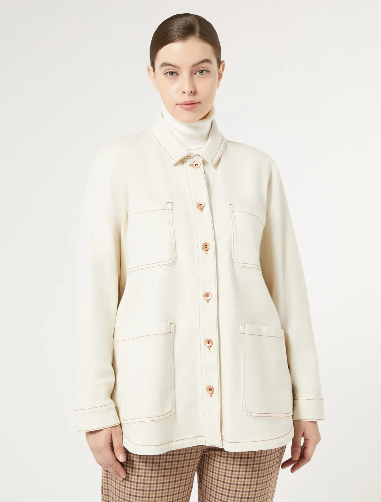 Jacket & Blazers | Jacket & Blazers | Marina Rinaldi Cotton bull denim jacket IVORY