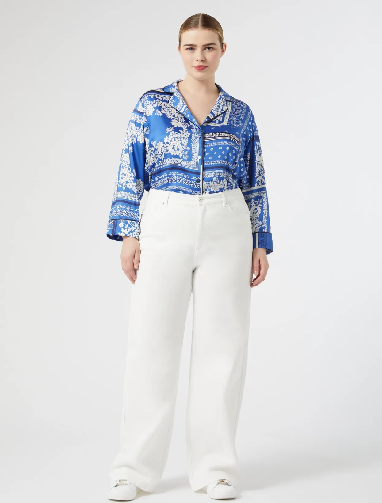 Trousers & Jeans | Trousers & Jeans | Marina Rinaldi Cotton bull denim jeans IVORY