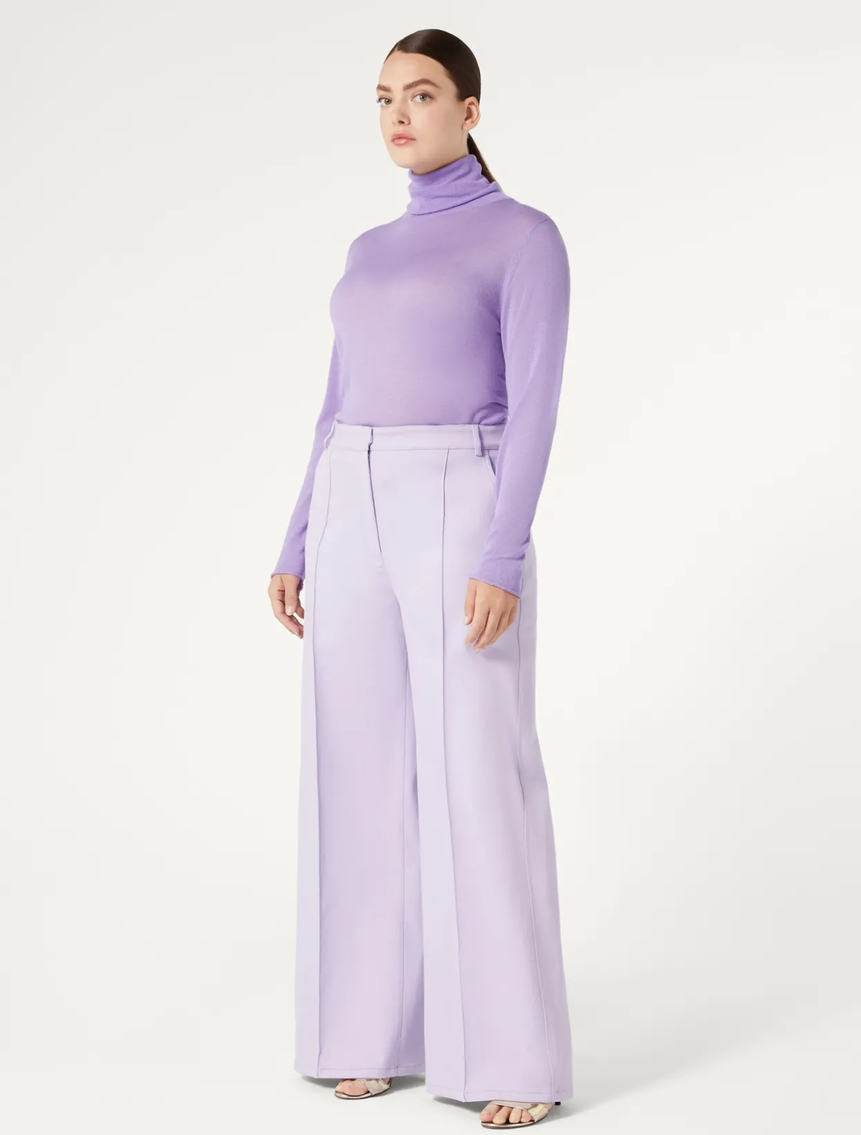 Trousers & Jeans | Trousers & Jeans | Marina Rinaldi Cotton bull denim trousers LILAC