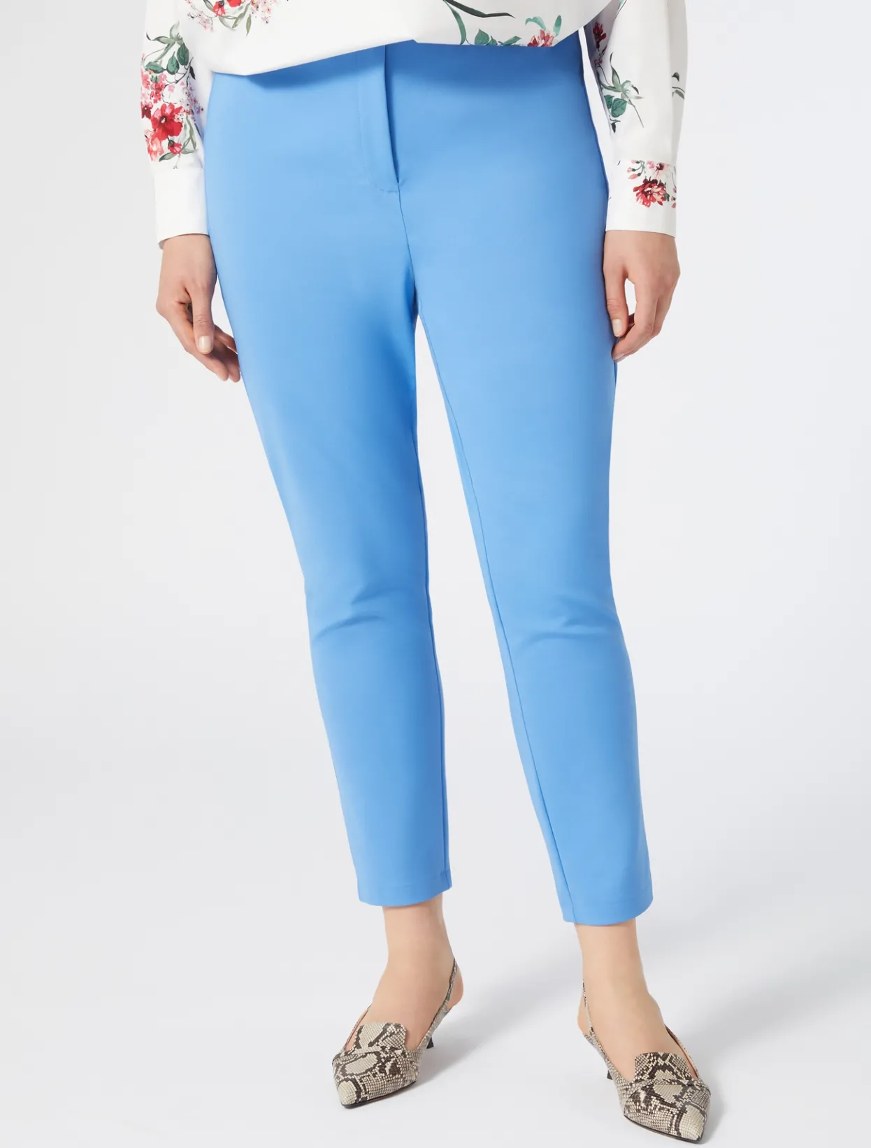 Trousers & Jeans | Trousers & Jeans | Marina Rinaldi Cotton canvas trousers LIGHTBLUE