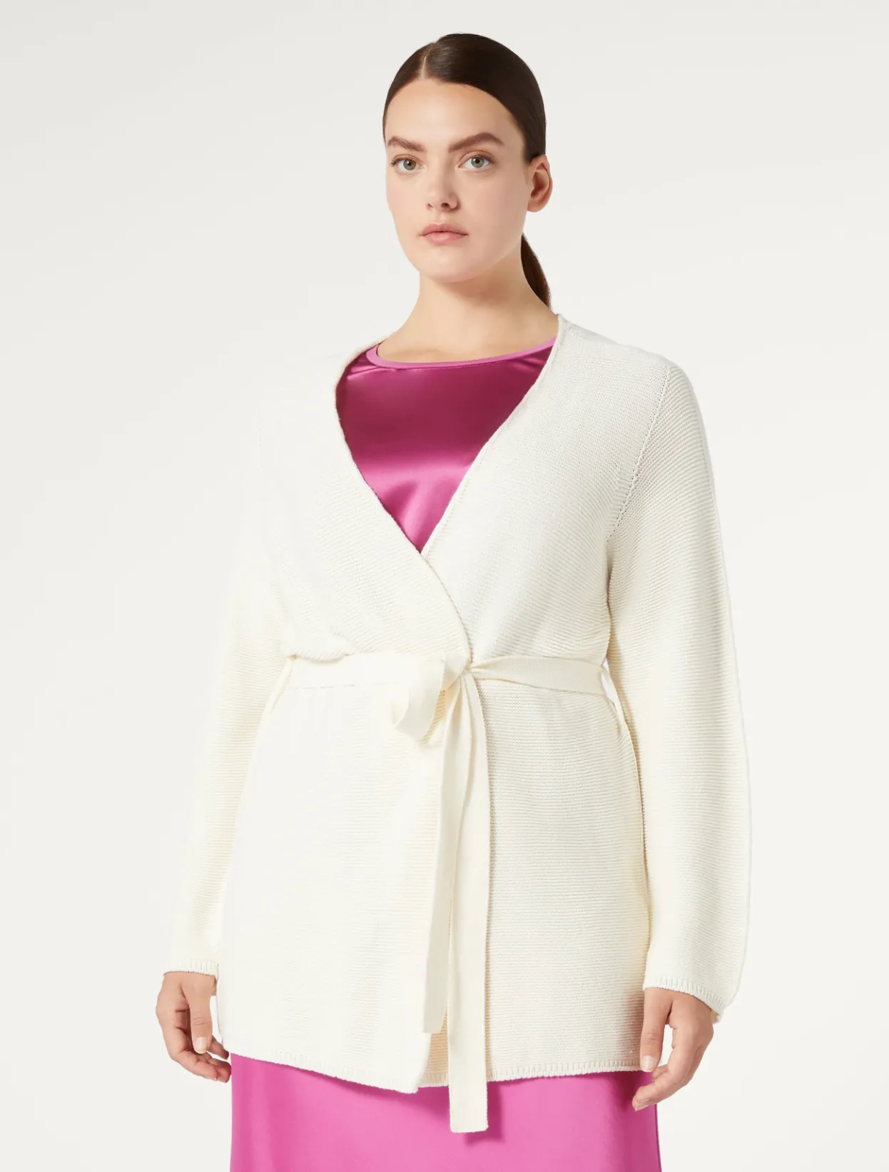 Knitwear | Knitwear | Marina Rinaldi Cotton cardigan WHITE