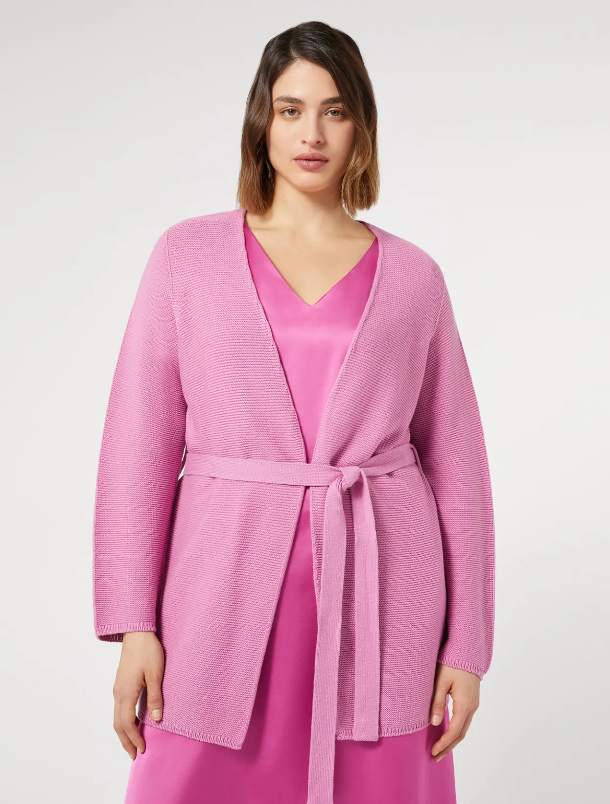 Knitwear | Knitwear | Marina Rinaldi Cotton cardigan PINK