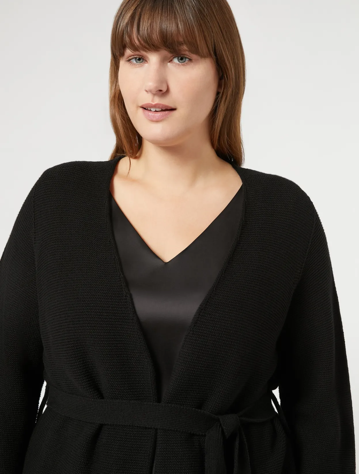 Knitwear | Knitwear | Marina Rinaldi Cotton cardigan BLACK