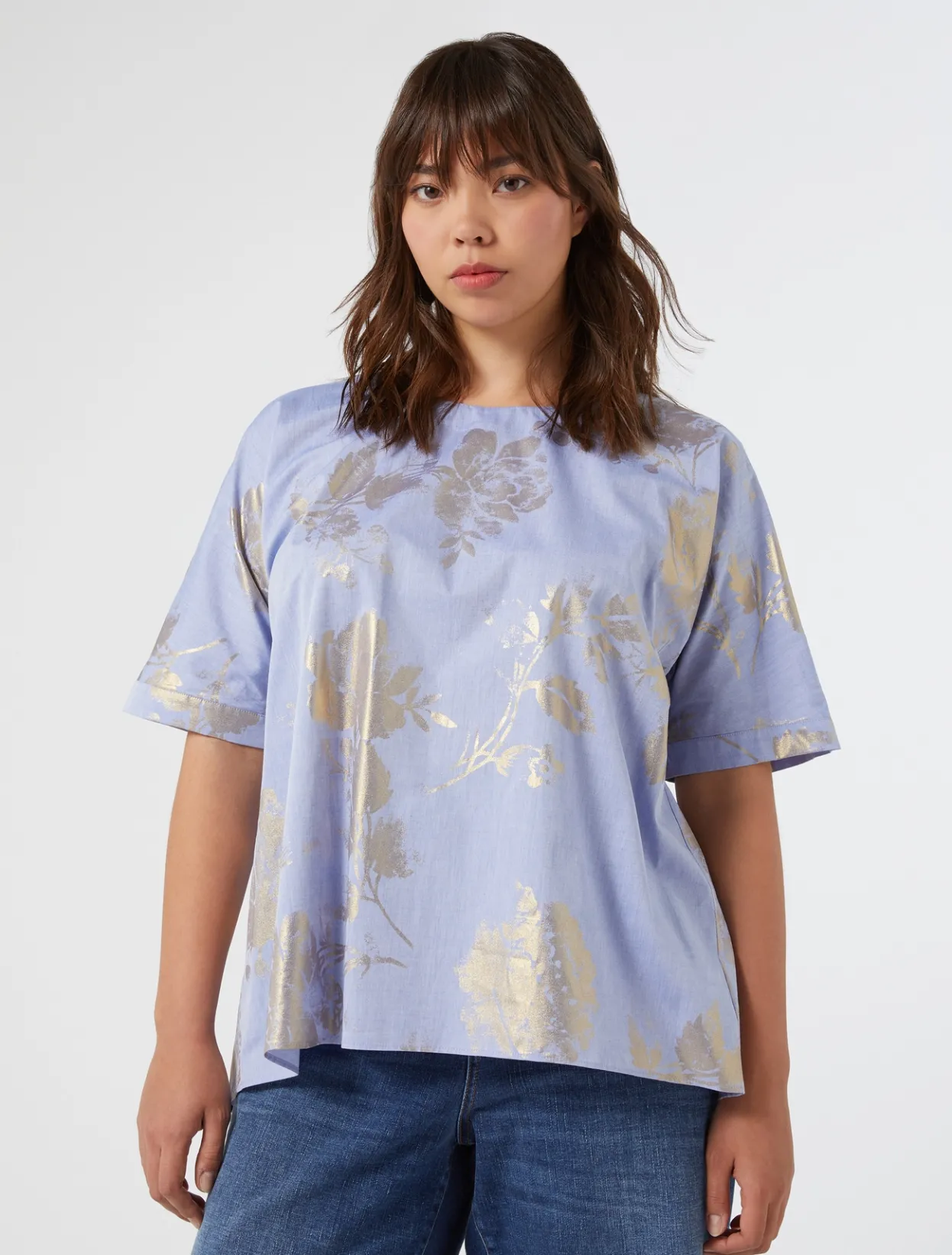 Blouses & Shirts | Blouses & Shirts | Marina Rinaldi Cotton chambray blouse LIGHTBLUE