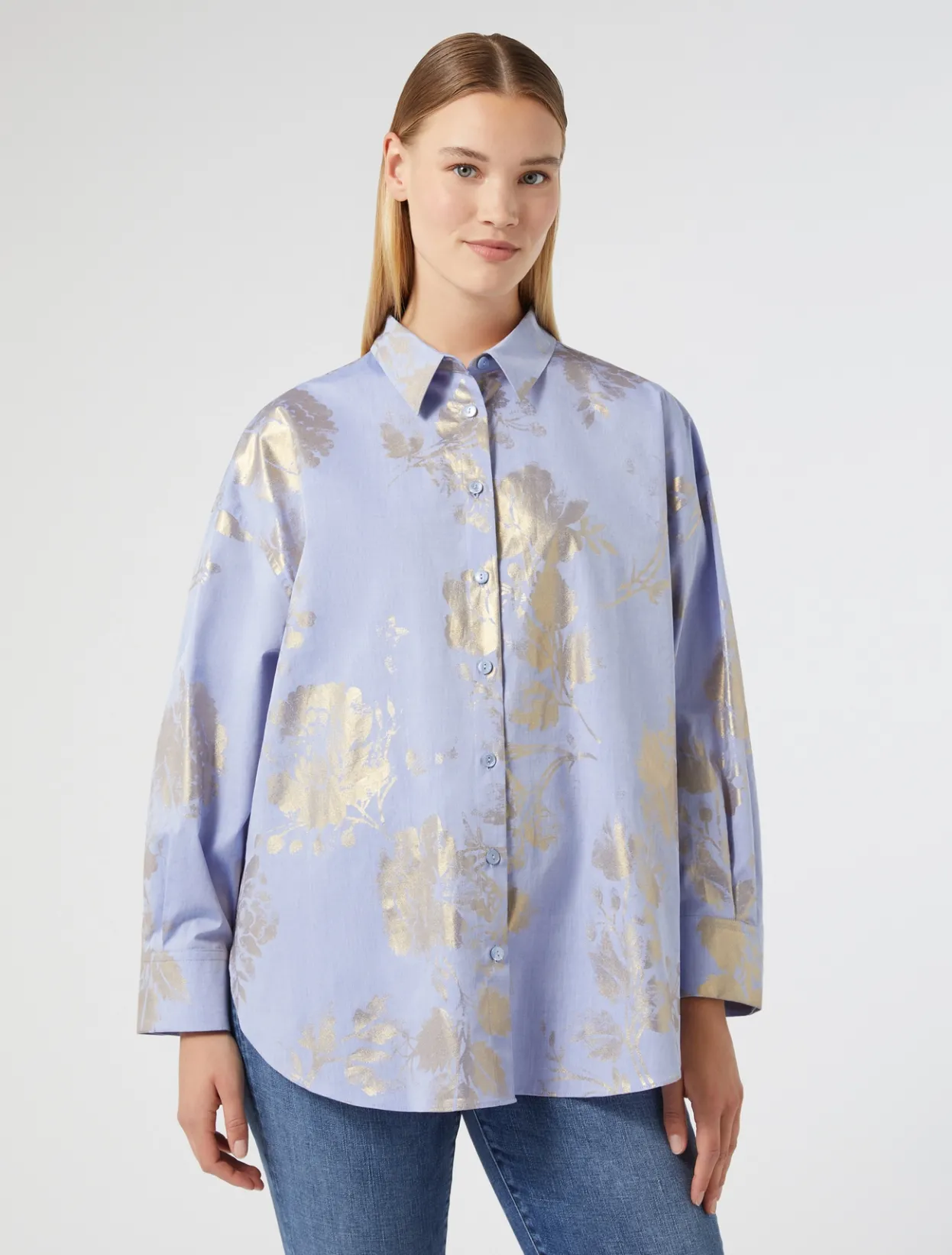 Blouses & Shirts | Blouses & Shirts | Marina Rinaldi Cotton chambray shirt LIGHTBLUE