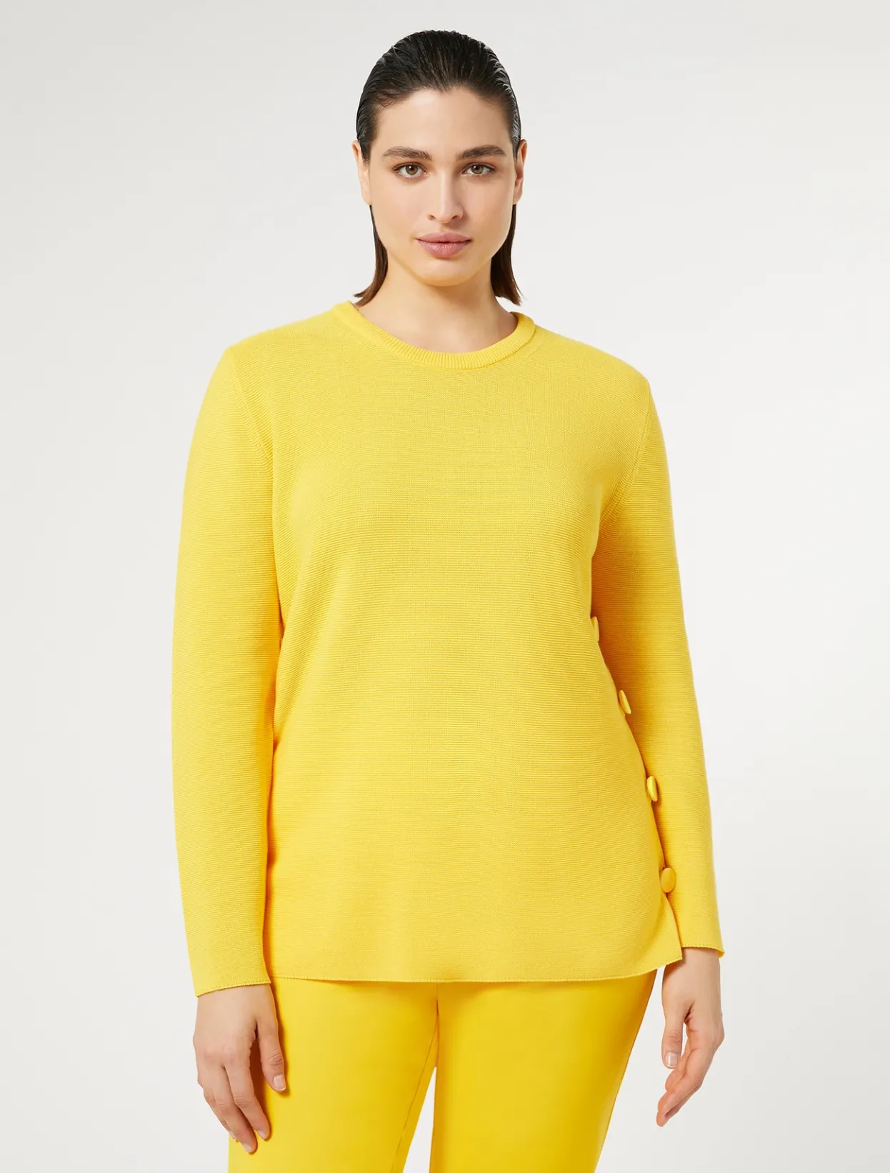 Knitwear | Knitwear | Marina Rinaldi Cotton crêpe jumper BRIGHTYELLOW