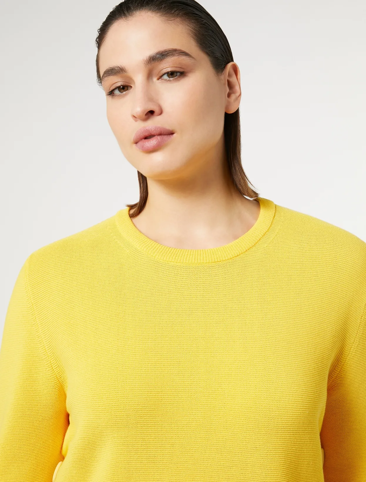 Knitwear | Knitwear | Marina Rinaldi Cotton crêpe jumper BRIGHTYELLOW