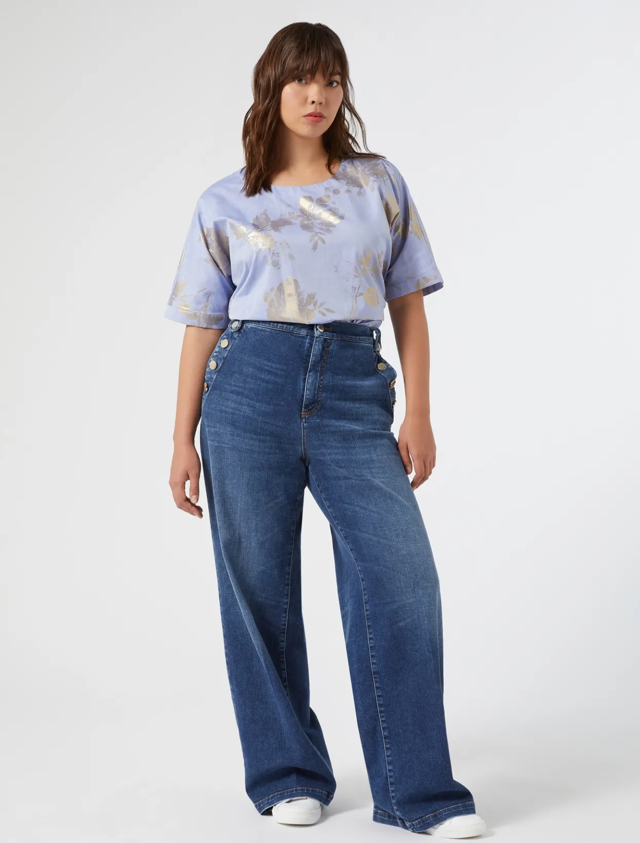 Trousers & Jeans | Trousers & Jeans | Marina Rinaldi Cotton denim jeans NAVY