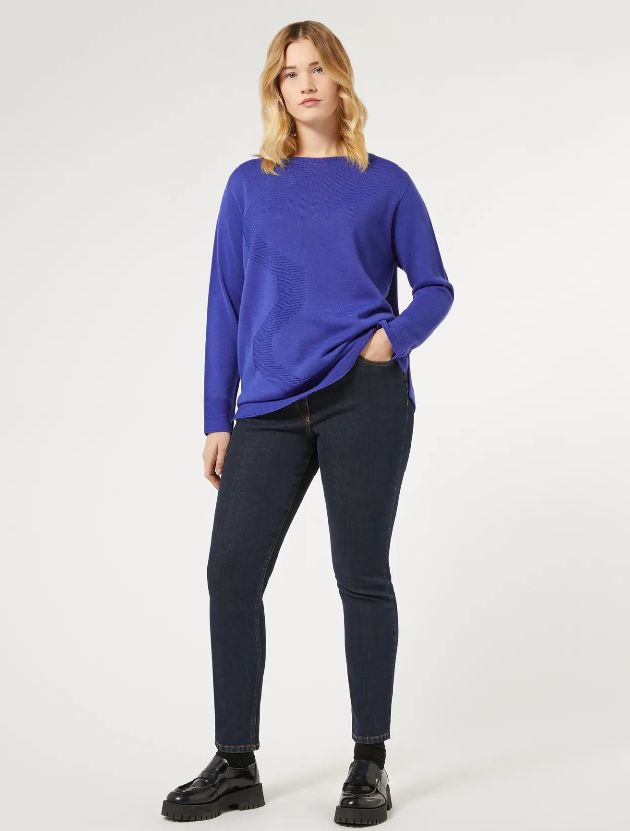 Trousers & Jeans | Trousers & Jeans | Marina Rinaldi Cotton denim jeans MIDNIGHTBLUE