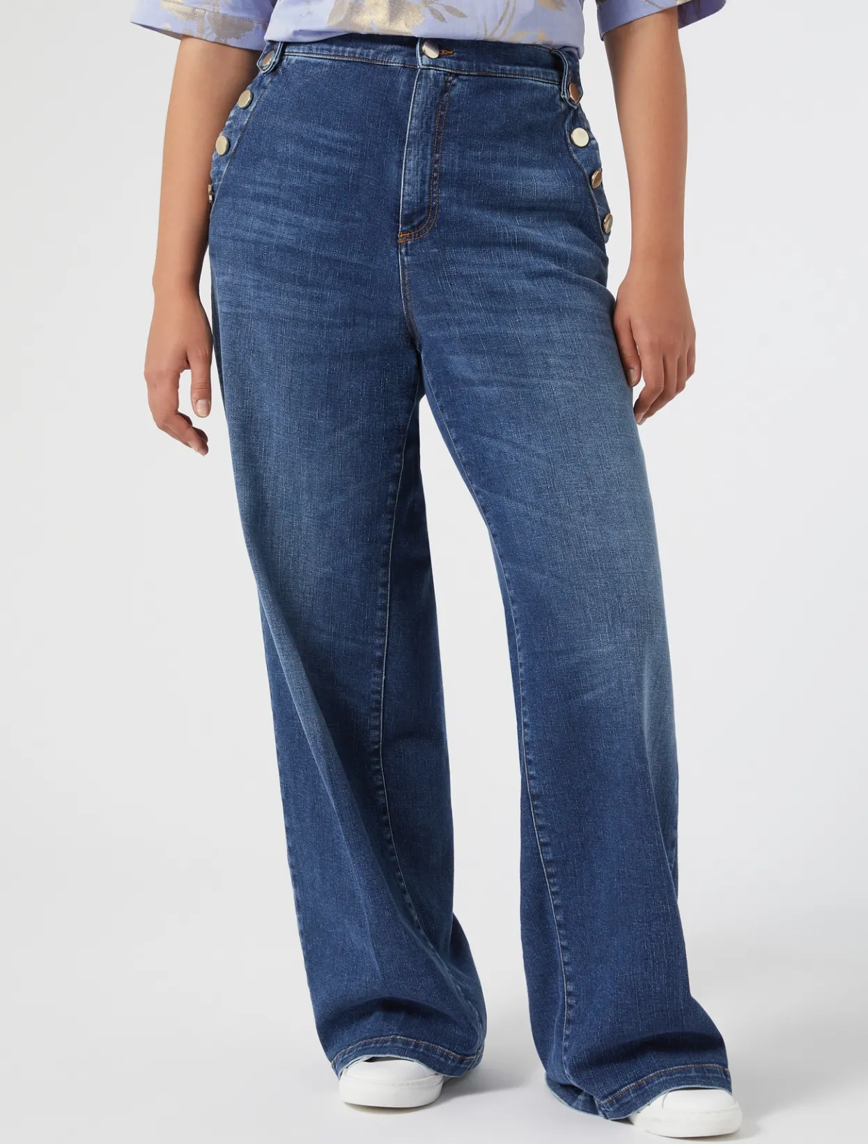 Trousers & Jeans | Trousers & Jeans | Marina Rinaldi Cotton denim jeans NAVY